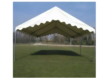 Tente de réception 5 x 8 m - Plein Air - 40 m² - Toit rayé gris/blanc+ armature