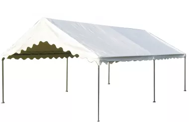 Tente de réception 5 x 8 m - Plein Air - 40 m² - Toit rayé bleu/blanc + armature