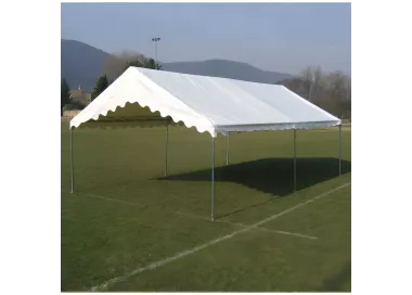 Tente de réception 5 x 8 m - Plein Air - 40 m² - Toit rayé bleu/blanc + armature
