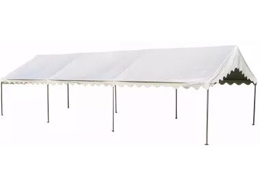 Tente de réception 5 x 12 m - Plein Air - 60 m² - Toit rayé vert/blanc + armature