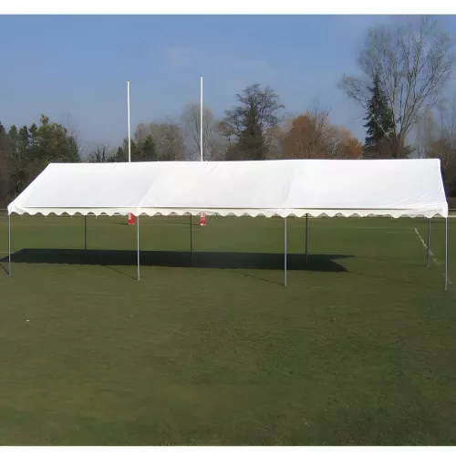 Tente de réception 5 x 12 m - Plein Air - 60 m² - Toit rayé vert/blanc + armature