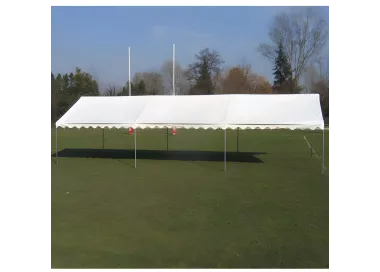 Tente de réception 5 x 12 m - Plein Air - 60 m² - Toit rayé vert/blanc + armature