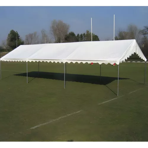 Tente de réception 5 x 12 m - Plein Air - 60 m² - Toit rayé vert/blanc + armature