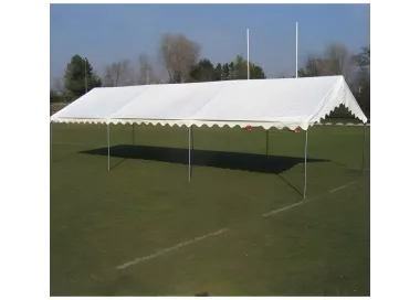 Tente de réception 5 x 12 m - Plein Air - 60 m² - Toit rayé vert/blanc + armature