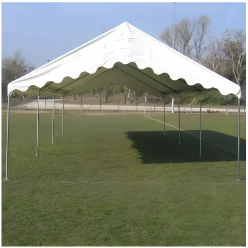Tente de réception 5 x 12 m - Plein Air - 60 m² - Toit rayé vert/blanc + armature