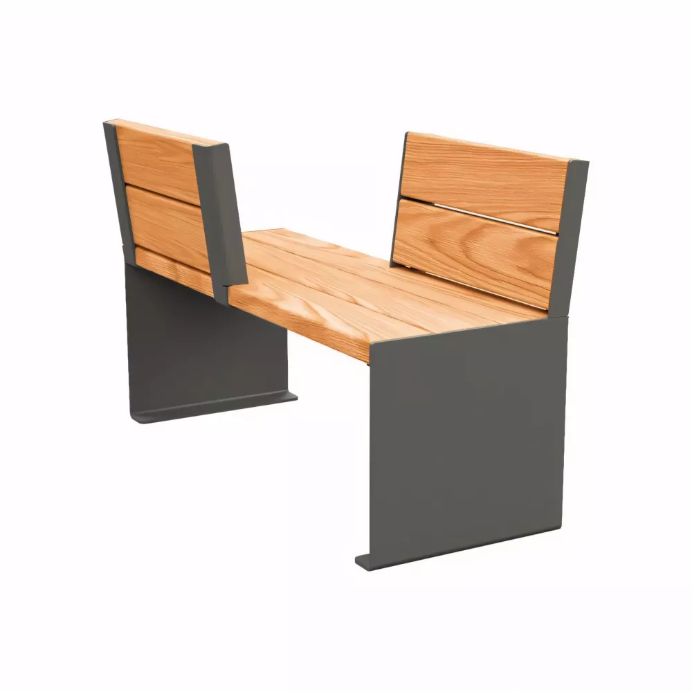 Banc face à face KUB. acier et bois PROCITY Banc face à face KUB. acier et bois PROCITY