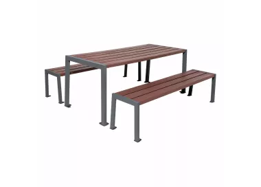 Table de pique-nique Silaos® acier et plastique recyclé PROCITY