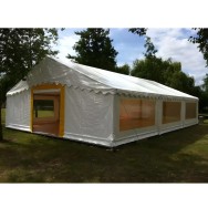 Tente de réception 8 x 12 m - Super Plein Air - 96 m² - Complet cristal