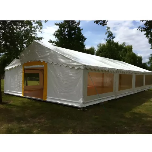 Tente de réception 8 x 16 m - 128 m² - Complet cristal