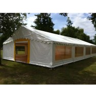 Tente de réception 8 x 16 m - 128 m² - Complet cristal