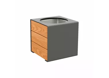 Bac à palmier KUB. acier et bois PROCITY