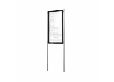 Vitrine Edge ép. 80 mm sur poteaux PROCITY