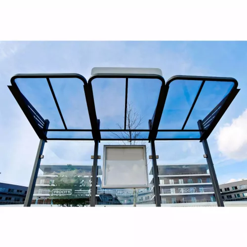Station bus Conviviale® avec bardages verre PROCITY