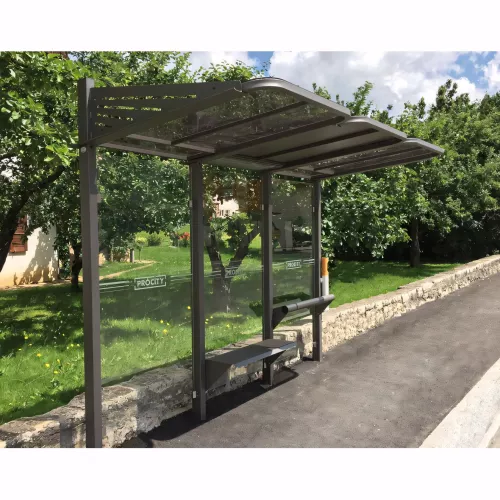 Station bus Conviviale® avec bardages verre PROCITY