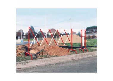 Barrière extensible acier rouge et blanc PROCITY