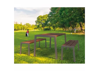 Table de pique-nique Silaos® acier et plastique recyclé PROCITY