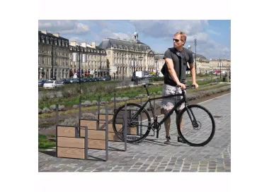 Appui vélos KUB. acier et bois PROCITY