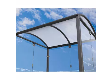 Abri vélos Voûte "M" avec bardages en verre PROCITY