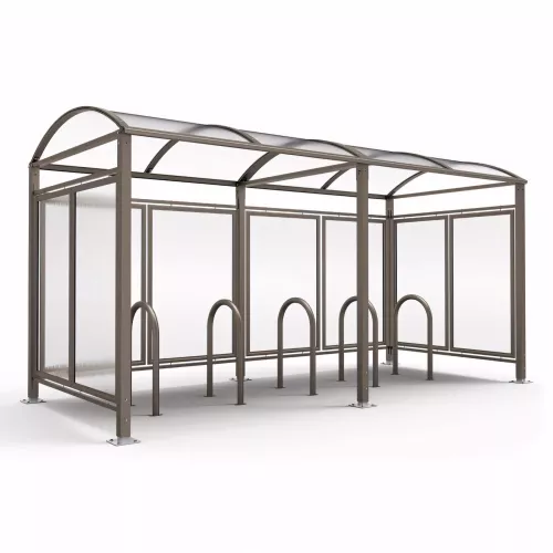 Abri vélos Voûte "M" avec bardages polycarbonate PROCITY