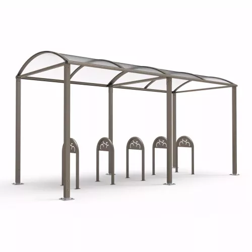 Abri vélos Voûte "M" avec bardages polycarbonate PROCITY
