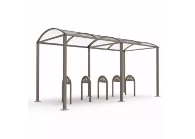 Abri vélos Voûte "M" avec bardages polycarbonate PROCITY
