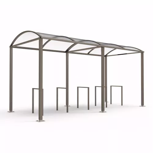 Abri vélos Voûte "M" avec bardages polycarbonate PROCITY