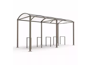 Abri vélos Voûte "M" avec bardages polycarbonate PROCITY