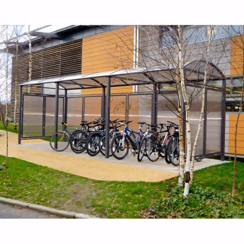 Abri vélos Voûte "M" avec bardages polycarbonate PROCITY