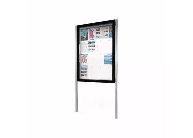 Vitrine Edge ép. 80 mm sur poteaux PROCITY