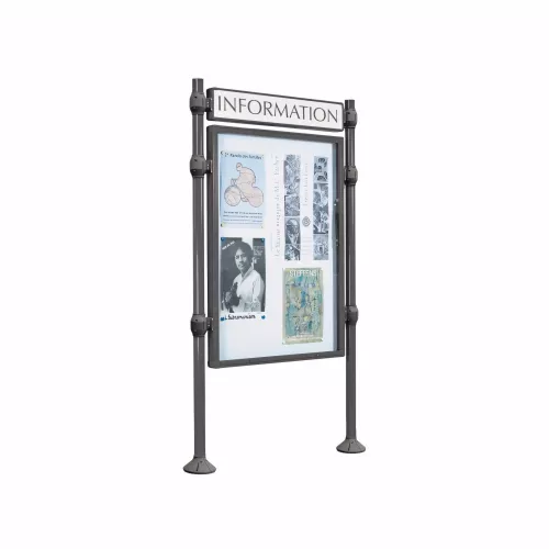 Panneau-vitrines d'information Inox brossé PROCITY