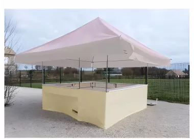Stand buvette 4,50 x 4,50 m complet - blanc - non raccordable