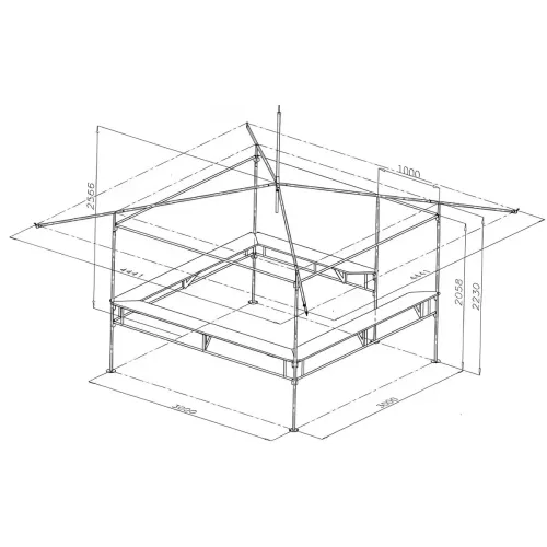 Stand buvette 4,50 x 4,50 m complet - bleu - non raccordable