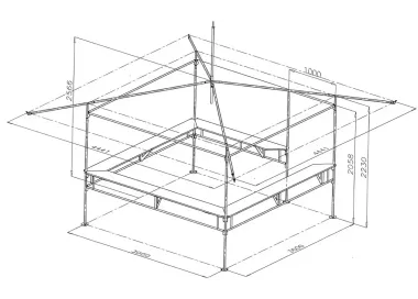 Stand buvette 4,50 x 4,50 m complet - vert - non raccordable