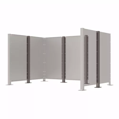 Poteau cache-conteneurs modulable peint sur Galva