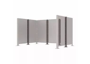 Poteau cache-conteneurs modulable peint sur Galva