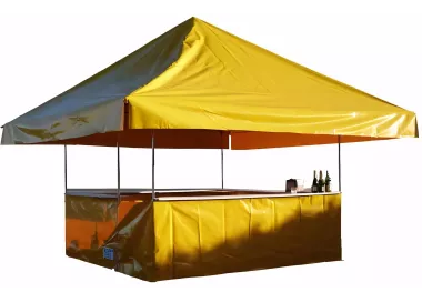 Stand buvette 4,50 x 4,50 m complet - jaune - raccordable