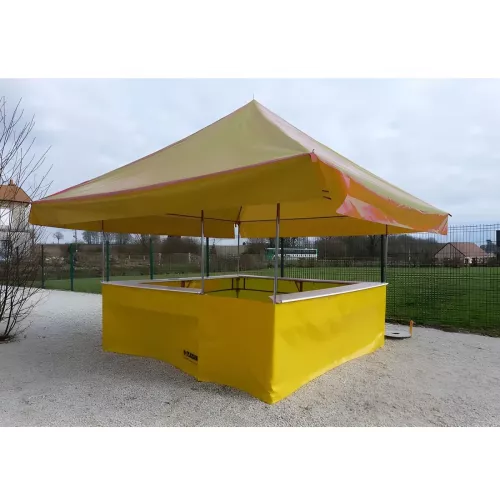 Stand buvette 4,50 x 4,50 m complet - jaune - raccordable