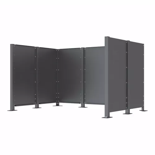 Poteau cache-conteneurs modulable peint sur Galva