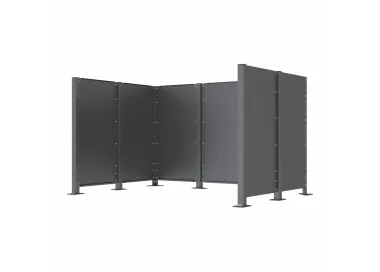 Poteau cache-conteneurs modulable peint sur Galva