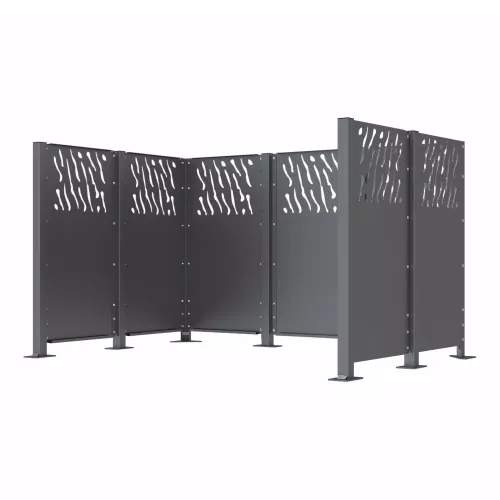 Poteau cache-conteneurs modulable peint sur Galva