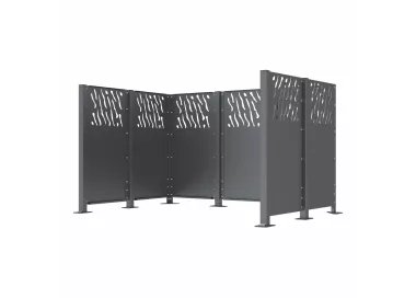 Poteau cache-conteneurs modulable peint sur Galva