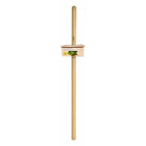 Borne de propreté avec distributeur rouleau en bois des Cévennes (corbeille en bois en option)