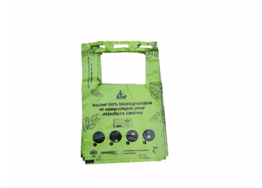 2000 sachets 40 liasses de 50 sachets de sac végétal en liasse à bretelles 100% biodégradable
