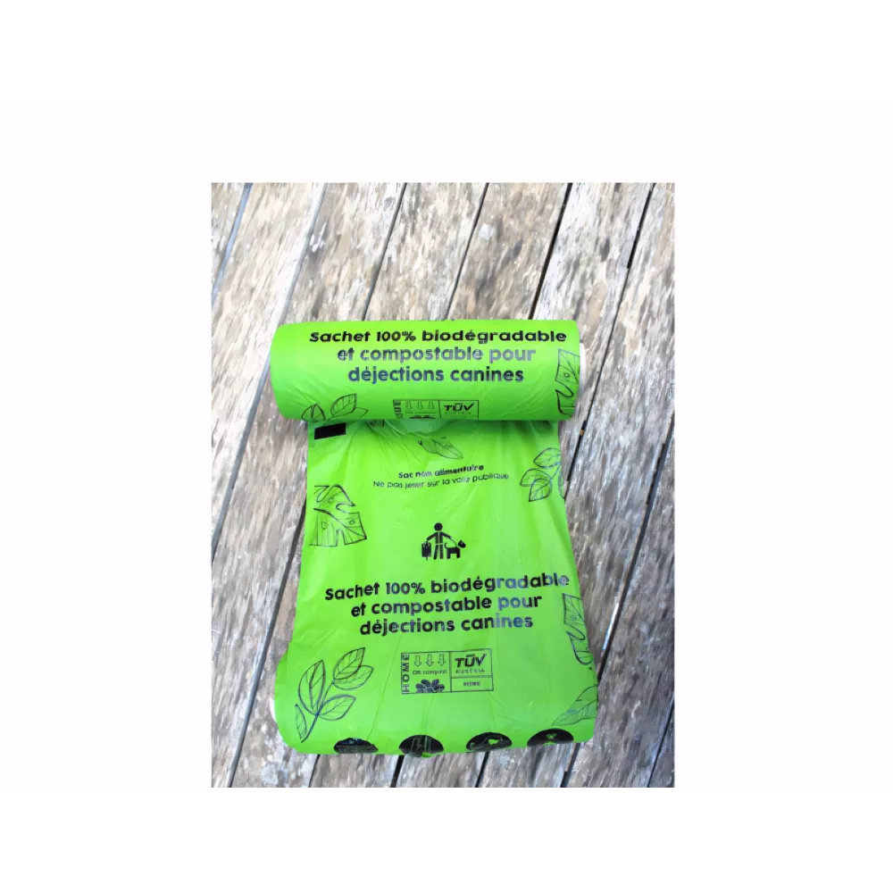 Carton de 2000 sachets 10 rouleaux de 200 sachets végétal en rouleau 100% biodégradable Carton de 2000 sachets 10 rouleaux de 200 sachets végétal en rouleau 100% biodégradable