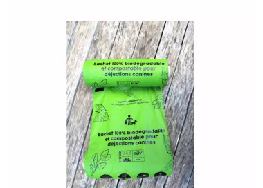 Carton de 2000 sachets 10 rouleaux de 200 sachets végétal en rouleau 100% biodégradable