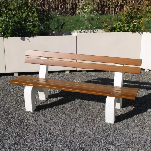 Banc PLATANE 180 cm en bois et pied béton