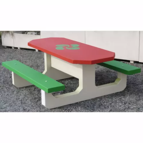 Table de pique-nique en béton LOGO OCTOGONALE