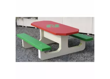 Table de pique-nique en béton LOGO OCTOGONALE