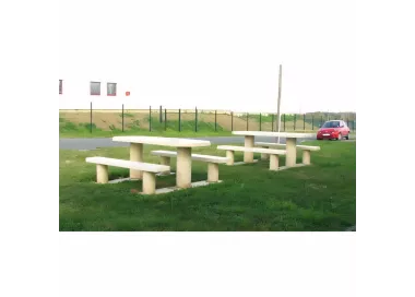 Table de pique-nique en béton OVALI