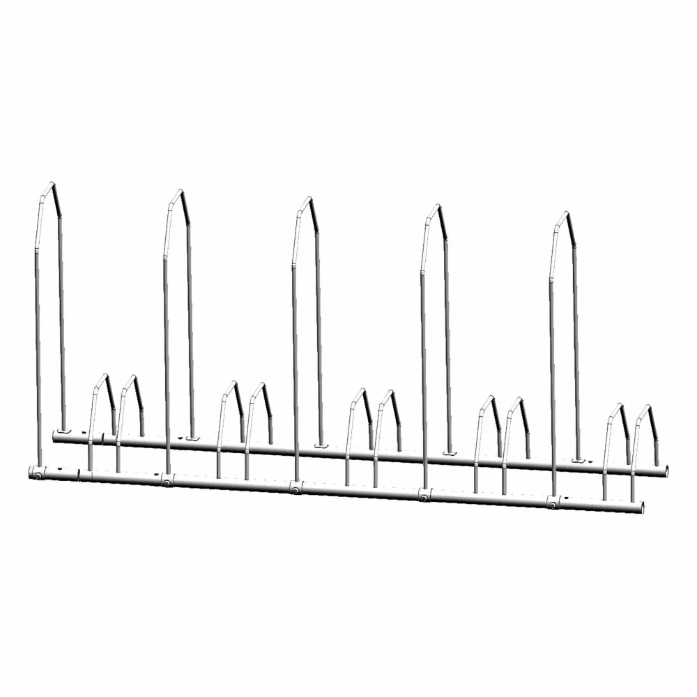 Plan Rack Velo Rack à vélos 5 places arceaux fixations incluses